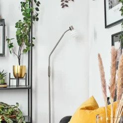 Warga Boule lumineuse, Lampadaire Nickel mat, 1 lumière