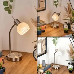 Warga Lampe à poser, Liseuse Nickel mat, 1 lumière