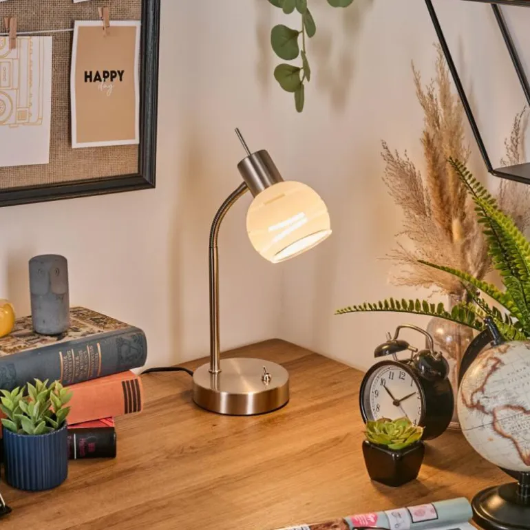 Warga Lampe à poser, Liseuse Nickel mat, 1 lumière