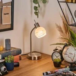 Warga Lampe à poser, Liseuse Nickel mat, 1 lumière
