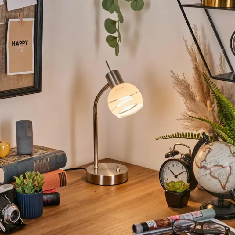 Warga Lampe à poser, Liseuse Nickel mat, 1 lumière