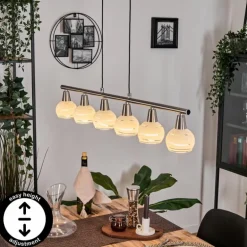 Warga Suspension, Boule lumineuse, Suspension Nickel mat, 6 lumières