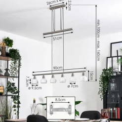 Warga Suspension, Boule lumineuse, Suspension Nickel mat, 6 lumières