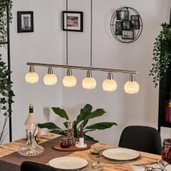Warga Suspension, Boule lumineuse, Suspension Nickel mat, 6 lumières
