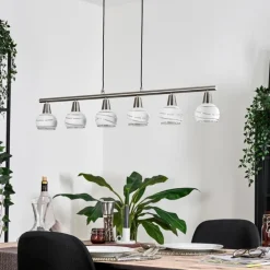 Warga Suspension, Boule lumineuse, Suspension Nickel mat, 6 lumières