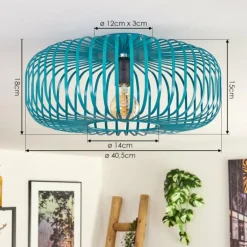 Wemude Plafonnier Bleu, 1 lumière