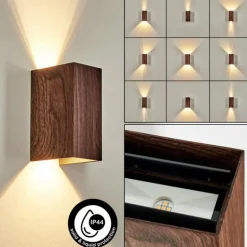 Woods Lampe murale d´extérieur, Luminaire Up & Down LED Couleur bois, Noir, 1 lumière
