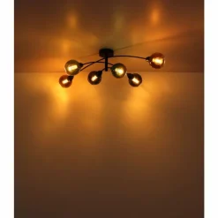 Zarlona Plafonnier Luminaires Globo Lighting Noir, 6 lumières