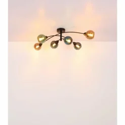 Zarlona Plafonnier Luminaires Globo Lighting Noir, 6 lumières