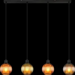 Zumba Suspension Luminaires Globo Lighting Noir, 4 lumières
